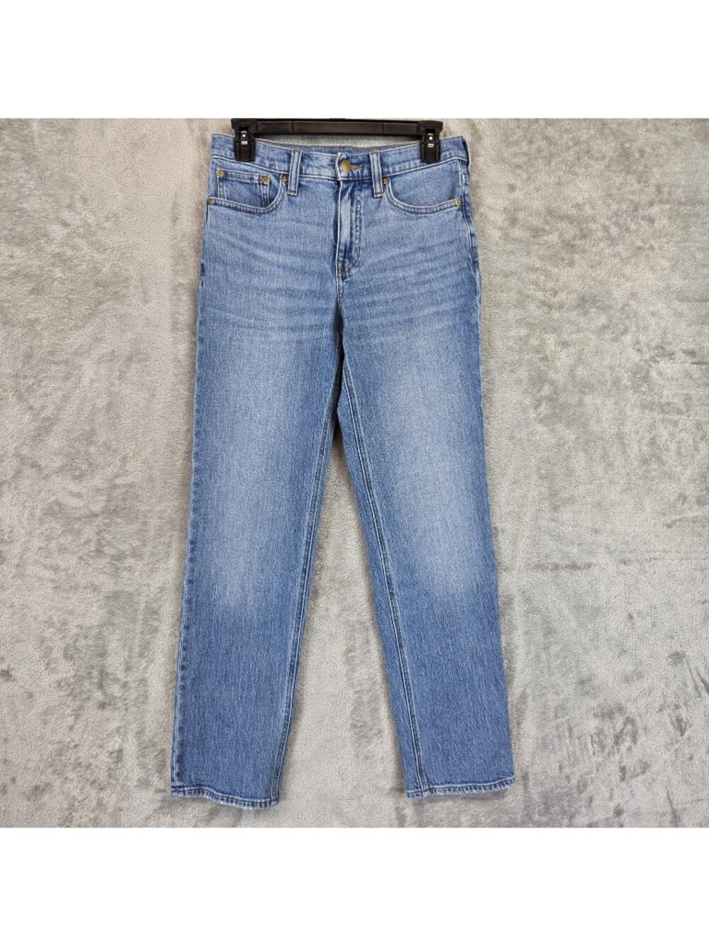 J.Crew Mid-Rise 90s Classic Straight Jeans Womens 26 Blue Med Wash Stretch Denim